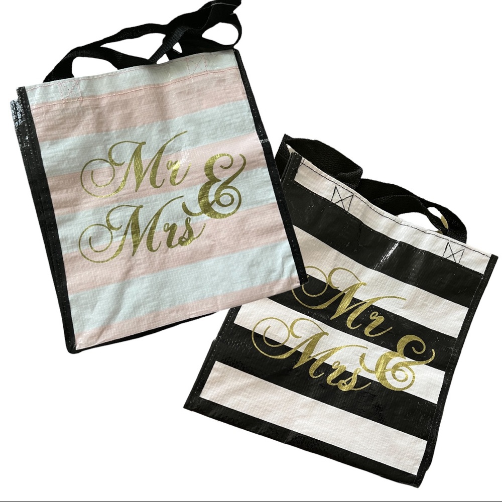 HomeGoods Mr. & Mrs. Reusable Tote Bags - Set of 2